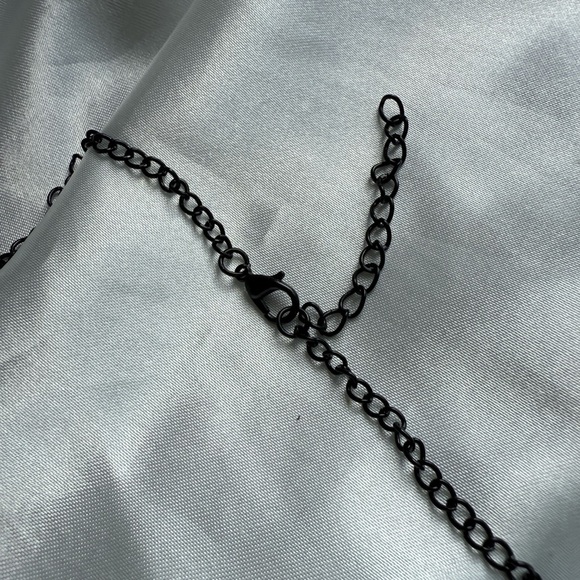 Halloween gothic party Black Spider Web Necklace with Red Accents - Picture 6 of 11